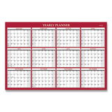 Classic Red Laminated Erasable Wall Calendar, Classic Red Artwork, 48 X 32, White-red-gray Sheets, 12-month (jan-dec): 2022