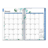 Blue Sky® Lindley Weekly-monthly Planner, Lindley Floral Artwork, 8 X 5, White-blue-green Cover, 12-month (jan To Dec): 2022 freeshipping - TVN Wholesale 