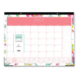 Blue Sky® Day Designer Peyton Academic Desk Pad, Floral Artwork, 22 X 17, Black Binding, Clear Corners, 12-month (july-june): 2021-2022 freeshipping - TVN Wholesale 