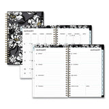 Baccara Dark Create-your-own Cover Weekly-monthly Planner, Floral, 8 X 5, Gray-black-gold Cover, 12-month (jan-dec): 2022