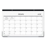 Enterprise Desk Pad, Geometric Artwork, 17 X 11, White-gray Sheets, Black Binding, Clear Corners, 12-month (jan-dec): 2022