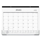 Enterprise Desk Pad, Geometric Artwork, 22 X 17, White-gray Sheets, Black Binding, Clear Corners, 12-month (jan-dec): 2022