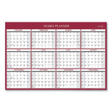 Classic Red Laminated Erasable Wall Calendar, Classic Red Artwork, 36 X 24, White-red-gray Sheets, 12-month (jan-dec): 2022