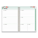 Blue Sky® Laurel Weekly-monthly Planner, Laurel Floral Artwork, 8 X 5, Green-pink-orange Cover, 12-month (jan To Dec): 2022 freeshipping - TVN Wholesale 