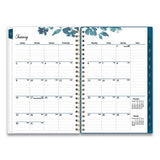 Blue Sky® Bakah Blue Weekly-monthly Planner, Bakah Blue Floral Artwork, 8 X 5, Blue-white Cover, 12-month (jan To Dec): 2022 freeshipping - TVN Wholesale 