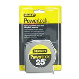 Stanley® Powerlock Ii Power Return Rule, 1" X 25ft, Chrome-yellow freeshipping - TVN Wholesale 