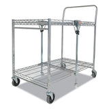 Bostitch® Stowaway Folding Carts, 2 Shelves, 35w X 37.25d X 22h, Chrome, 250 Lb Capacity freeshipping - TVN Wholesale 