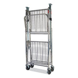 Bostitch® Stowaway Folding Carts, 2 Shelves, 29.63w X 37.25d X 18h, Chrome, 250 Lb Capacity freeshipping - TVN Wholesale 