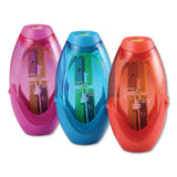 Twist-n-sharp Pencil Sharpener, Two-hole, 3.91 X 1.5 X 5.88, Randomly Assorted Colors, 6-pack