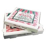 Corrugated Kraft Pizza Boxes, B-flute, White-red-green, 18