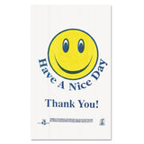 Barnes Paper Company Smiley Face Shopping Bags, 12.5 Microns, 11.5" X 21", White, 900-carton freeshipping - TVN Wholesale 