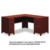 Bush® Enterprise Collection L-desk Surface, 70.13" X 70.13" X 29.75", Harvest Cherry, (box 2 Of 2) freeshipping - TVN Wholesale 