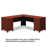 Bush® Enterprise Collection L-desk Surface, 60" X 60" X 29.75", Harvest Cherry, (box 2 Of 2) freeshipping - TVN Wholesale 