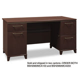 Bush® Enterprise Collection Double Pedestal Desk, 60" X 28.63" X 29.75", Mocha Cherry, (box 1 Of 2) freeshipping - TVN Wholesale 