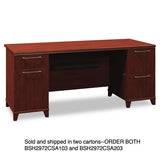 Bush® Enterprise Collection Double Pedestal Desk, 70.13" X 28.63" X 29.75", Harvest Cherry, (box 2 Of 2) freeshipping - TVN Wholesale 