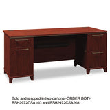 Bush® Enterprise Collection Double Pedestal Desk, 70.13" X 28.63" X 29.75", Harvest Cherry, (box 2 Of 2) freeshipping - TVN Wholesale 
