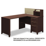 Bush® Enterprise Collection Corner Desk, 60" X 47.25" X 41.75", Mocha Cherry, (box 2 Of 2) freeshipping - TVN Wholesale 