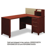 Bush® Enterprise Collection Corner Desk, 60" X 47.25" X 41.75", Mocha Cherry, (box 2 Of 2) freeshipping - TVN Wholesale 