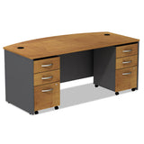 Bush® Series C Collection Bow Front Desk, 71.13" X 36.13" X 29.88", Hansen Cherry-graphite Gray freeshipping - TVN Wholesale 