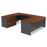 Bush® Series C Collection Bow Front Desk, 71.13" X 36.13" X 29.88", Hansen Cherry-graphite Gray freeshipping - TVN Wholesale 