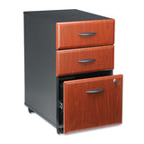 Bush® Mobile Pedestal File, Left-right, 3-drawers: Box-box-file, Legal-letter-a4-a5, Cherry-gray, 15.75" X 20.25" X 27.88" freeshipping - TVN Wholesale 