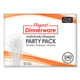 Berkley Square Elegant Dinnerware Heavyweight Cutlery Assortment, Individually Wrapped, 120 Forks-80 Spoons-40 Knives, White, 240-box freeshipping - TVN Wholesale 