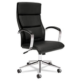 HON® Hvl105 Executive High-back Leather Chair, Supports 250 Lb, 17.5" To 20.25" Seat, Black Seat-back, Polished Aluminum Base freeshipping - TVN Wholesale 