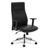 HON® Define Executive High-back Leather Chair, Supports 250 Lb, 17" To 21" Seat Height, Black Seat-back, Polished Chrome Base freeshipping - TVN Wholesale 