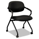 HON® Hvl303 Nesting Arm Chair, Supports Up To 250 Lb, Black Seat-back, Silver Base freeshipping - TVN Wholesale 