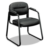 HON® Hvl653 Leather Guest Chair, 22.25" X 23" X 32", Black freeshipping - TVN Wholesale 