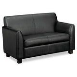 HON® Circulate Leather Reception Two-cushion Loveseat, 53.5w X 28.75d X 32h, Black freeshipping - TVN Wholesale 