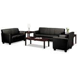 HON® Circulate Leather Reception Three-cushion Sofa, 73w X 28.75d X 32h, Black freeshipping - TVN Wholesale 