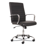 Sadie™ 5-eleven Mid-back Executive Chair, Supports Up To 250 Lb, 17.1" To 20" Seat Height, Black Seat-back, Chrome Base freeshipping - TVN Wholesale 