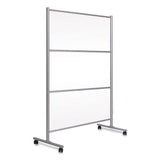 MasterVision® Protector Series Mobile Glass Panel Divider, 49 X 22 X 69, Clear-aluminum freeshipping - TVN Wholesale 