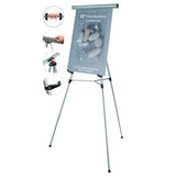 MasterVision® Telescoping Tripod Display Easel, Adjusts 35" To 64" High, Metal, Silver freeshipping - TVN Wholesale 