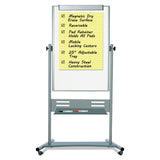 MasterVision® Magnetic Reversible Mobile Easel, Vertical Orientation, 35.4" X 47.2", Board, 80" Tall Easel, White-silver freeshipping - TVN Wholesale 