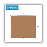 MasterVision® Slim-line Enclosed Cork Bulletin Board, 47 X 38, Aluminum Case freeshipping - TVN Wholesale 