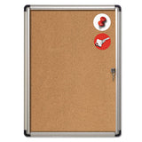 MasterVision® Slim-line Enclosed Cork Bulletin Board, 28 X 38, Aluminum Case freeshipping - TVN Wholesale 