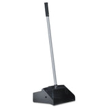 Boardwalk® Lobby Dust Pan, 11.75 X 37, 34" Handle, Plastic-aluminum, Black-silver freeshipping - TVN Wholesale 