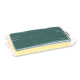 Boardwalk® Scrubbing Sponge, Medium Duty, 3.6 X 6.1, 0.75" Thick, Yellow-green, Individually Wrapped, 20-carton freeshipping - TVN Wholesale 