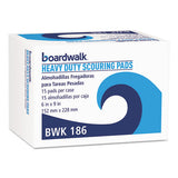 Boardwalk® Heavy-duty Scour Pad, 6 X 9, Green 15-carton freeshipping - TVN Wholesale 