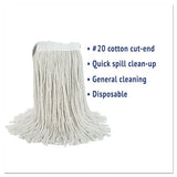 Boardwalk® Cut-end Wet Mop Head, Cotton, No. 20, White freeshipping - TVN Wholesale 