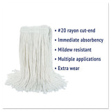 Boardwalk® Cut-end Wet Mop Head, Rayon, No. 20, White, 12-carton freeshipping - TVN Wholesale 