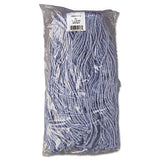 Boardwalk® Mop Head, Standard Head, Cotton-synthetic Fiber, Cut-end, #24, Blue, 12-carton freeshipping - TVN Wholesale 
