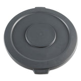 Lids For 32 Gal Waste Receptacle, Flat-top, Round, Plastic, Gray