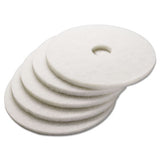 Boardwalk® Polishing Floor Pads, 17" Diameter, White, 5-carton freeshipping - TVN Wholesale 