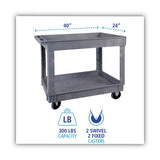 Boardwalk® Utility Cart, Two-shelf, Plastic Resin, 24w X 40d, Gray freeshipping - TVN Wholesale 