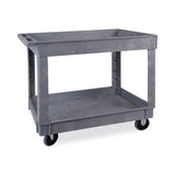 Boardwalk® Utility Cart, Two-shelf, Plastic Resin, 24w X 40d, Gray freeshipping - TVN Wholesale 