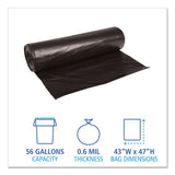 Boardwalk® Low-density Waste Can Liners, 56 Gal, 0.6 Mil, 43" X 47", Black, 100-carton freeshipping - TVN Wholesale 