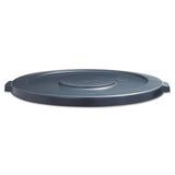 Boardwalk® Lids For 44 Gal Waste Receptacles, Flat-top, Round, Plastic Gray freeshipping - TVN Wholesale 